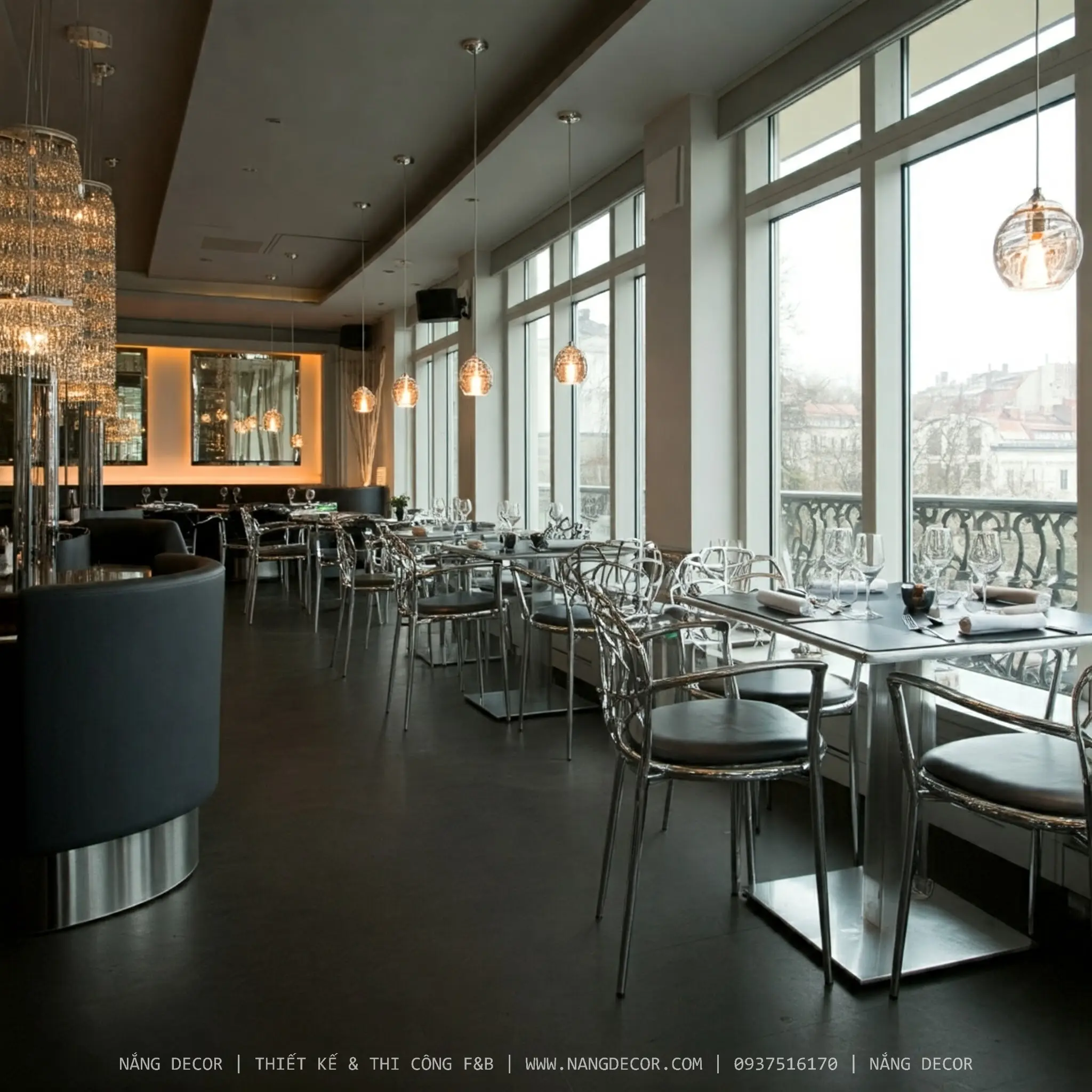 Cận cảnh mặt quầy bar cafe làm từ vật liệu đá terrazzo cao cấp và bền bỉ.