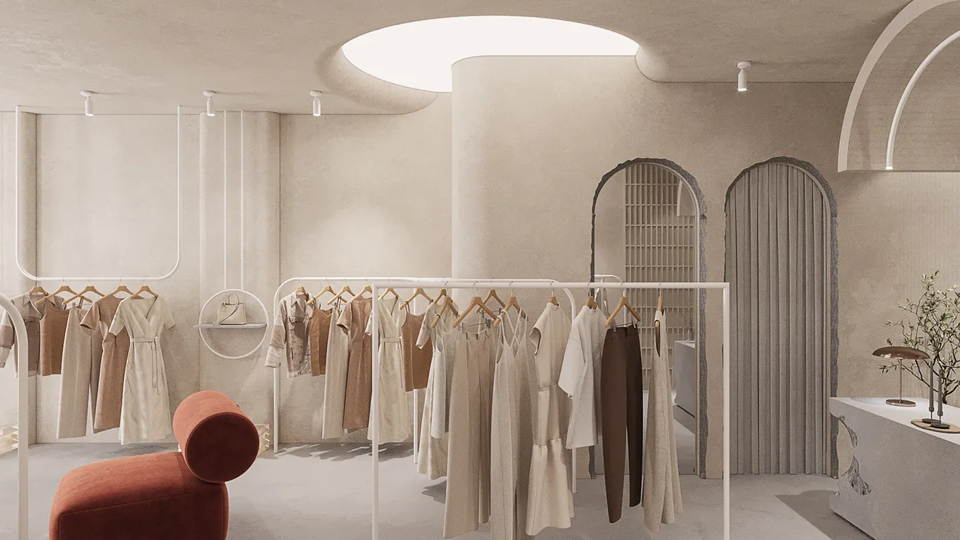 Quầy thu ngân và khu vực chờ tiện nghi tại shop mẹ và bé.