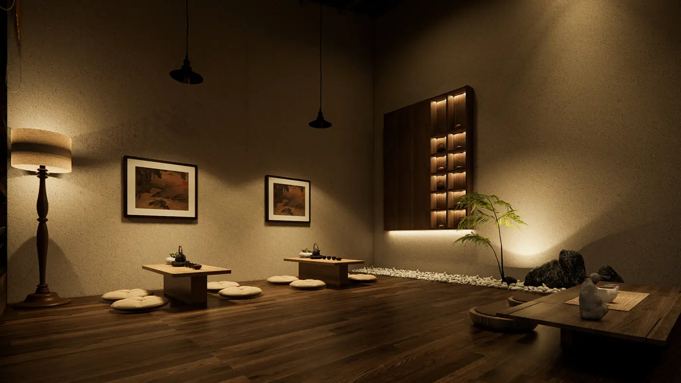 Không gian nội thất quán cafe 2 tầng phong cách hiện đại.