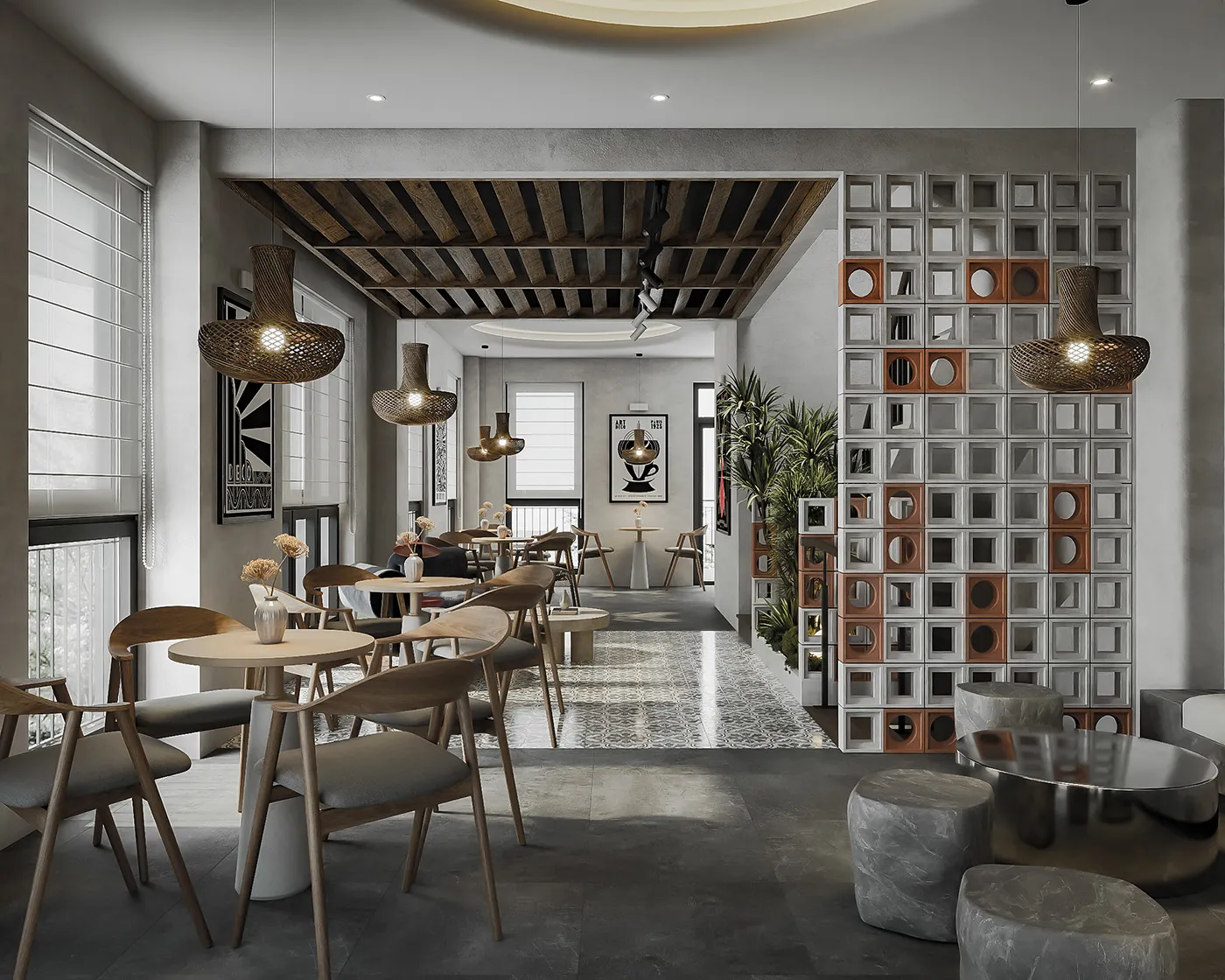 Ý tưởng trang trí quán cafe vỉa hè bằng đèn led dây và biển hiệu ấn tượng.