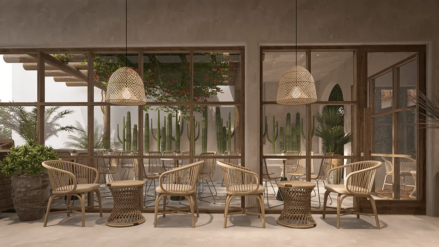 Không gian xanh mát tại quán cafe sân vườn đẹp với cây cối đa dạng.