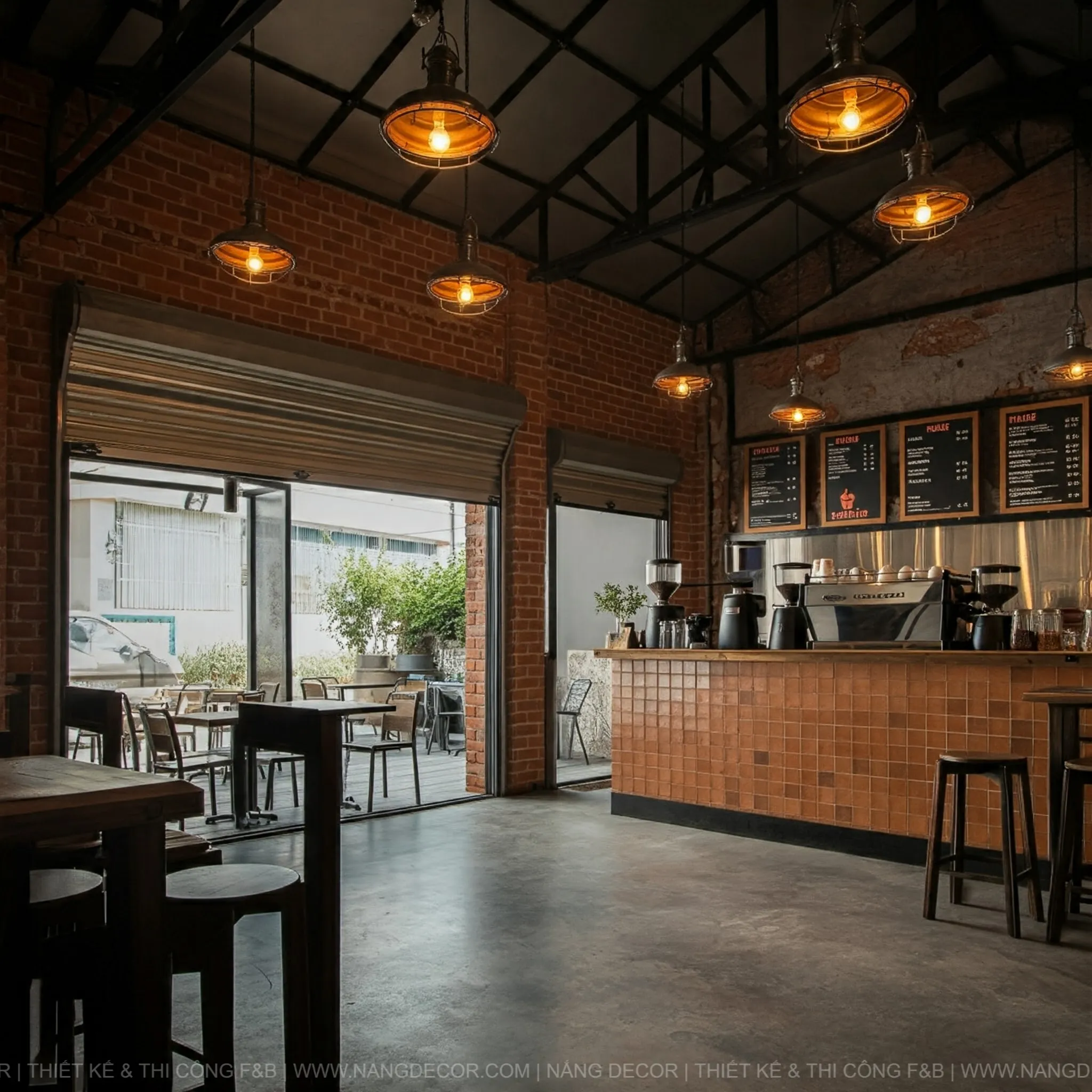 Mẫu quán cafe nhỏ đẹp phong cách tối giản với nội thất thông minh.