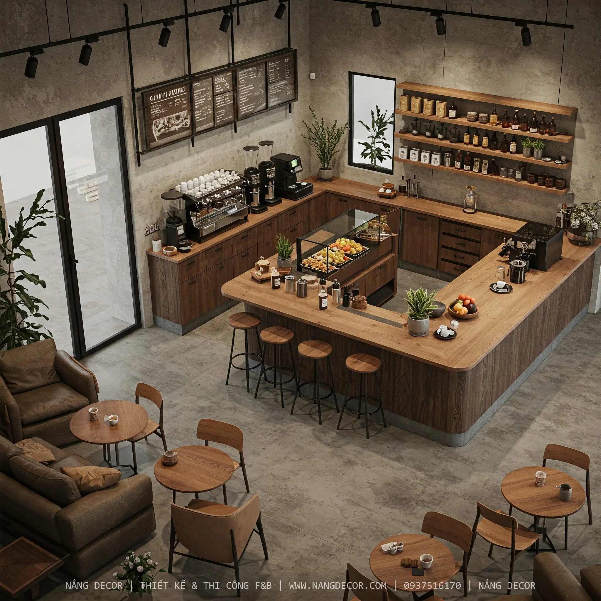Nội thất ngoài trời bền đẹp cho quán cafe vỉa hè hiện đại