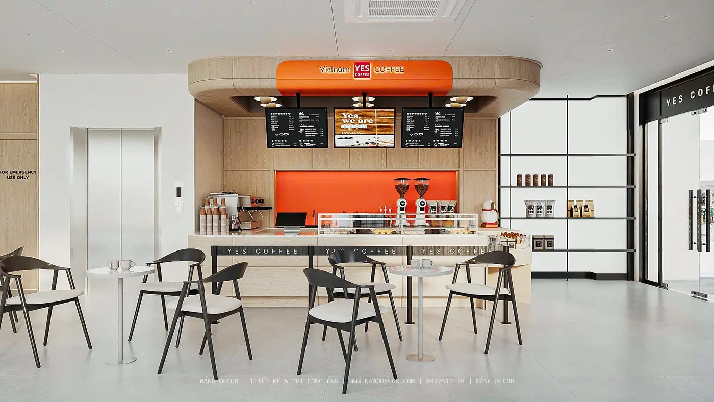 Một góc ngồi ấm cúng trong quán cafe nhỏ được thiết kế tinh tế bởi Nắng Decor.
